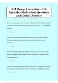 ATI Dosage Calculations 3&period;0 Injectable Medications Questions 2026&sol;2027 &vert; Nursing Dosage Calculation Practice&comma; Answers & Exam Prep