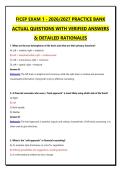 FICEP EXAM 1 - 2026&sol;2027 PRACTICE BANK ACTUAL QUESTIONS WITH VERIFIED ANSWERS & DETAILED RATIONALES