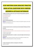 FICEP MIDTERM EXAM 2026&sol;2027 PRACTICE BANK ACTUAL QUESTIONS WITH VERIFIED ANSWERS & DETAILED RATIONALES