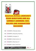 American Airlines Airport Codes Exam 2026&sol;2027 &ndash; 181 Questions & Answers&comma; IATA Codes&comma; U&period;S&period; & International Destinations