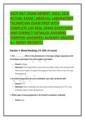 ASCP MLT EXAM NEWEST 2025&sol; 2026 &NewLine;ACTUAL EXAM &vert; MEDICAL LABORATORY &NewLine;TECHNICIAN EXAM PREP WITH &NewLine;COMPLETE 220 REAL EXAM QUESTIONS &NewLine;AND CORRECT DETAILED ANSWERS &NewLine;&lpar;VERIFIED ANSWERS&rpar; ALREADY GRADED &NewLine;A&plus; &lpar;MOST RECENT&excl;&excl;&rpar;&NewLine;