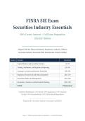 FINRA SIE ACTUAL EXAM 2026&sol;2027 &vert; Full Exam Preparation with 100&percnt; Correct Answers &vert; Securities Industry Essentials Test Prep &vert; Pass Guaranteed - A&plus; Graded&NewLine;&NewLine;