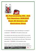 NC Post-Licensing 302 Unit Test 2026&sol;2027 &ndash; Questions & Answers&comma; Contracts&comma; Form 2-T&comma; Due Diligence&comma; Addenda&comma; Closing & Prorations &ndash; North Carolina Real Estate Commission