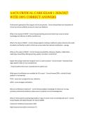 AACN CRITICAL CARE EXAM 1 2026&sol;2027 WITH 100&percnt; CORRECT ANSWERS