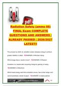 AMMO 66 Radiation Safety Final Exam 2026&sol;2027 &vert; 50&plus; Questions & Answers &vert; ALARA&comma; RADIAC&comma; Dosimetry&comma; NRC & Radioactive Materials