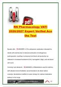 RN Pharmacology VATI 2026&sol;2027 &vert; 50&plus; Questions & Answers &vert; Medications&comma; Adverse Effects&comma; Antidotes & Nursing Interventions &vert; ATI