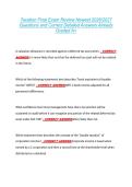 Taxation Final Exam Review Newest 2026&sol;2027 &NewLine;Questions and Correct Detailed Answers Already &NewLine;Graded A&plus; 