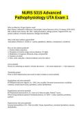 NURS 5315 Advanced Pathophysiology UTA Exam 1
