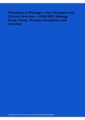 Principles of Biology I 2026&sol; 2027 &ndash; Key Concepts&comma; Course Overview&comma; Study Guide & Practice Questions
