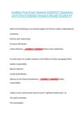 Auditing Final Exam Newest 2026&sol;2027 Questions &NewLine;and Correct Detailed Answers Already Graded A&plus; 