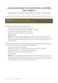 ALABAMA INSURANCE ACTUAL EXAM 2026&sol;2027 &vert; 100&percnt; Correct Questions & Answers &vert; State Licensing Test Prep &vert; Pass Guaranteed - A&plus; Graded&NewLine;&NewLine;