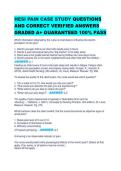 HESI PAIN CASE STUDY QUESTIONS AND CORRECT VERIFIED ANSWERS GRADED A&plus; GUARANTEED 100&percnt; PASS