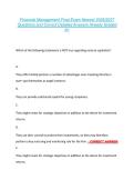 Financial Management Final Exam Newest 2026&sol;2027 &NewLine;Questions and Correct Detailed Answers Already Graded &NewLine;A&plus; 