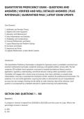 QUANTITATIVE PROFICIENCY EXAM &ndash; QUESTIONS AND&NewLine;ANSWERS &vert; VERIFIED AND WELL DETAILED ANSWERS &vert; PLUS&NewLine;RATIONALES &vert; GUARANTEED PASS &vert; LATEST EXAM UPDATE&NewLine;