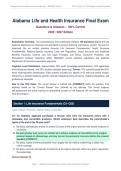 ALABAMA LIFE & HEALTH INSURANCE BUNDLE 2026&sol;2027 &vert; 100&percnt; Correct Q&A &vert; State Licensing Exam Prep &vert; Pass Guaranteed - A&plus; Graded