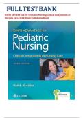 Test bank - Davis Advantage for Pediatric Nursing&colon; Critical Components of Nursing Care 3rd Edition by Kathryn Rudd&comma; All 22 Chapters Covered&comma; Verified Latest Edition&NewLine;