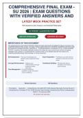 COMPREHENSIVE FINAL EXAM - SU 2026 &vert; 199 Questions with Verified Answers and Detailed Rationales &vert; Nursing Review &vert; Graded A&plus;