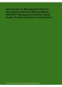 Introduction to Management Science 2026&sol; 2027 &ndash; Quantitative Decision-Making Models&comma; Study Guide & Practice Questions