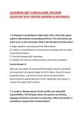 California LMFT Clinical Exam&colon; 200 Practice Questions with Verified Answers & Rationales