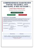 COMPREHENSIVE EXAM REVIEW&colon; NU 180 Exam 2&comma; VATI Med-Surg&comma; & NSG 432 Exam 1 - 199 Practice Questions with Answers & Rationales &vert; Latest 2024