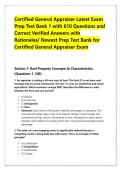 Certified General Appraiser Latest Exam &NewLine;Prep Test Bank