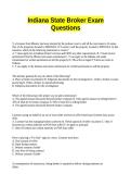 Indiana State Broker Exam Questions