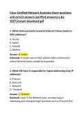 Cisco Certified Network Associate Exam Questions and Correct Answers