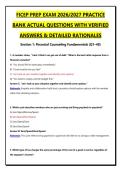 FICEP PREP EXAM 2026&sol;2027 PRACTICE BANK ACTUAL QUESTIONS WITH VERIFIED ANSWERS & DETAILED RATIONALES