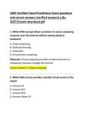 AWS Certified Cloud Practitioner Exam Questions and Correct Answer