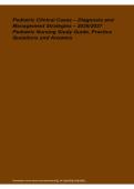  Pediatric Clinical Cases 2026&sol; 2027 &ndash; Diagnosis & Management Strategies&comma; Nursing Study Guide & Practice Questions