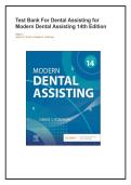 TEST BANK FOR MODERN DENTAL ASSISTING 14TH EDITION &vert; DENTAL ASSISTING PRACTICE QUESTIONS&comma; ANSWERS & DETAILED RATIONALES &vert; COMPREHENSIVE STUDY GUIDE