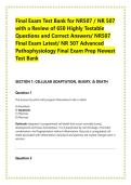 Final Exam Test Bank for NR507 &sol; NR 507 &NewLine;with a Review of 650 Highly Testable &NewLine;Questions and Correct Answers