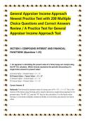 General Appraiser Income Approach &NewLine;Newest Practice Test with 200 Multiple &NewLine;Choice Questions and Correct Answers &NewLine;Review 