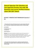 General Appraiser Site Valuation and &NewLine;Cost Approach Practice Test with 500 &NewLine;Questions and Correct Verified Answers &NewLine;Latest 206-2027 