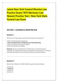 Latest New York Funeral Director Law &NewLine;Practice Exam