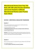 Manufactured Homes Exam Prep Test &NewLine;Bank with 300 Latest Practice Questions &NewLine;and Correct Answers