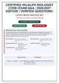 Certified Wildlife Biologist &lpar;CWB&rpar; Exam Q&A 2026&sol;2027 &vert; 170 Verified Questions with Rationales
