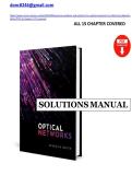 Solution Manual Optical Networks 1st edition by Debasish Datta&NewLine;