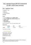 Quiz&lowbar;Legislative Power&vert;JURI 520 Constitutional Law &lpar;B01&rpar; 2026 Liberty University