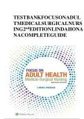 TEST BANK FOCUS ON ADULT MEDICAL SURGICAL NURSING 2nd EDITION LINDA HONAN A COMPLETE GUIDE 