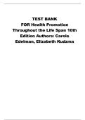 Test Bank for Health Promotion Throughout the Life Span 10th Edition by Carole Edelman & Elizabeth Kudzma 2026&sol;2027 &vert; Verified Answers&comma; Exam Questions & Study Guide