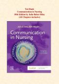Test Bank for Communication in Nursing&comma; 10th Edition by Julia Balzer Riley&vert; A Comprehensive Review of 1190 Multichoice Questions with Answers and Detailed Rationales