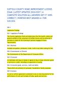 SUFFOLK COUNTY HOME IMPROVEMENT LICENSE&period; EXAM &vert;LATEST UPDATED 2026&sol;2027 &vert;A COMPLETE SOLUTION ALL ANSWERS GET IT 100&percnt; CORRECT &vert;VERIFIED BEST GRADED A&plus; FOR SUCCESS