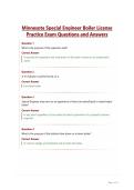 Minnesota Special Engineer Boiler License&NewLine;Practice Exam Questions and Answers