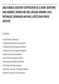 ABSA SURGICAL ASSISTANT CERTIFICATION &lpar;SA-C&rpar; EXAM&ndash; QUESTIONS&NewLine;AND ANSWERS &vert; VERIFIED AND WELL DETAILED ANSWERS &vert; PLUS&NewLine;RATIONALES &vert; DOWNLOAD AND PASS &vert; LATEST EXAM UPDATE&NewLine;2026&sol;2027