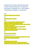GEORGIA PEST CONTROL REGISTRATION EXAM &vert;LATEST UPDATED 2026&sol;2027 &vert;A COMPLETE SOLUTION ALL ANSWERS GET IT 100&percnt; CORRECT &vert;VERIFIED BEST GRADED A&plus; FOR SUCCESS