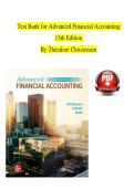 Test Bank for Advanced Financial Accounting 13th Edition by Theodore Christensen 2026&sol;2027 &vert; Chapters 1&ndash;20&comma; Verified Answers&comma; Practice Questions & Exam Prep