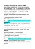 AK Waste Hauling Contractor Exam Questions and Correct Answers