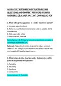 AK Water Treatment Contractor Exam Questions and Correct Answers