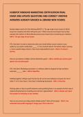 HUBSPOT INBOUND MARKETING CERTIFICATION FINAL&NewLine;EXAM 2026 UPDATE QUESTIONS AND CORRECT VERIFIED&NewLine;ANSWERS ALREADY GRADED A&plus; &lpar;BRAND NEW VISION&rpar;